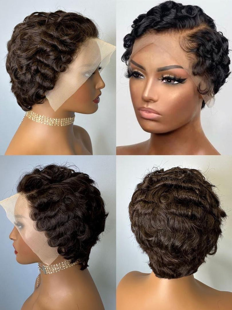 Elite Pixie wave 13x4 frontal wig