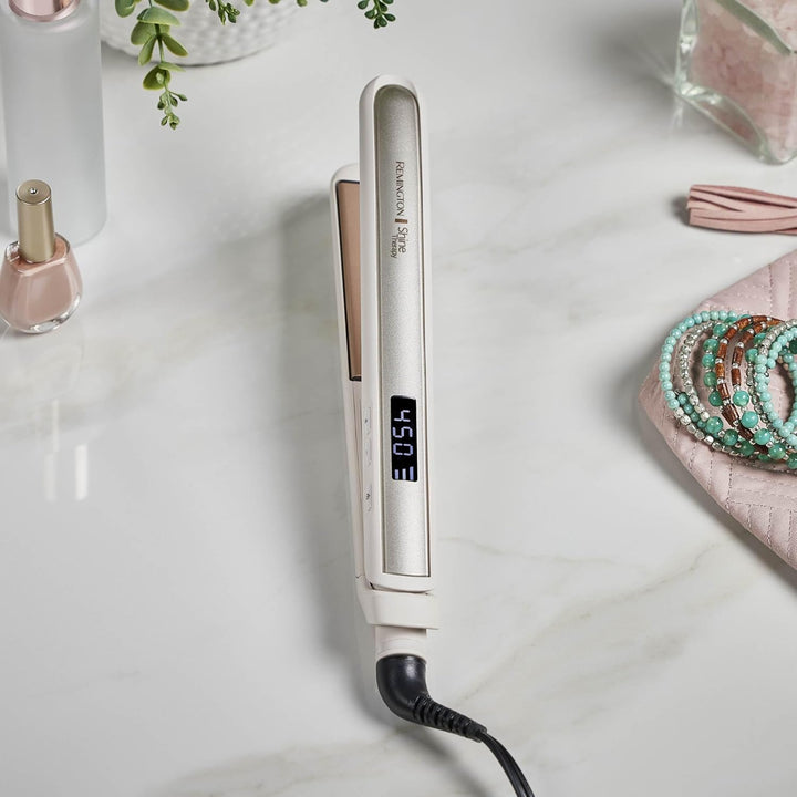 Remington Shine Therapy 1 inch Hair Straightener Iron, Flat Iron Infused with Argan Oil &amp; Keratin, Professional Ceramic Flat Iron for Less Frizz, Shines and Smooth, Styling Tools
