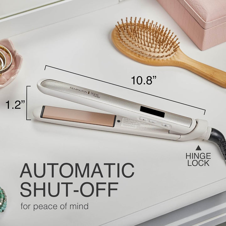 Remington Shine Therapy 1 inch Hair Straightener Iron, Flat Iron Infused with Argan Oil &amp; Keratin, Professional Ceramic Flat Iron for Less Frizz, Shines and Smooth, Styling Tools