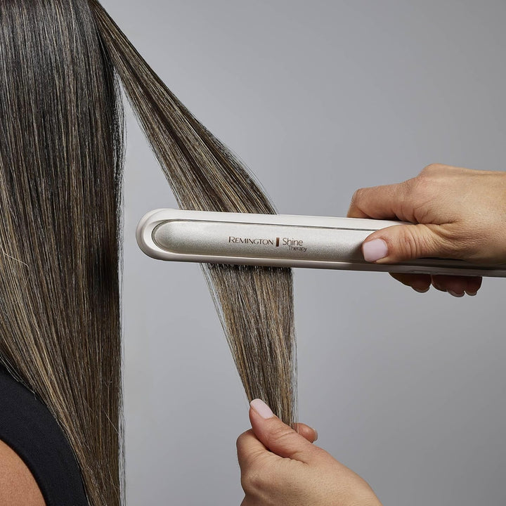 Remington Shine Therapy 1 inch Hair Straightener Iron, Flat Iron Infused with Argan Oil &amp; Keratin, Professional Ceramic Flat Iron for Less Frizz, Shines and Smooth, Styling Tools