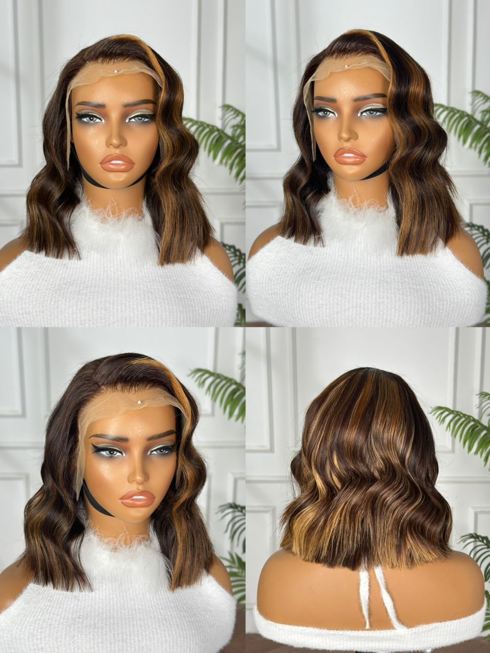 Color straight 13x4 frontal wig 12”