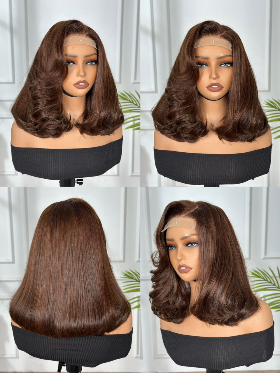 Color bouncy 4x4 closure wig 14”