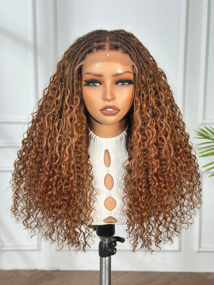 5x5 closure braided human hair wig (250% density)