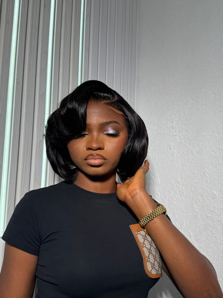 Black Layered Bob - 10" 5x5 Closure Glueless Layered wig