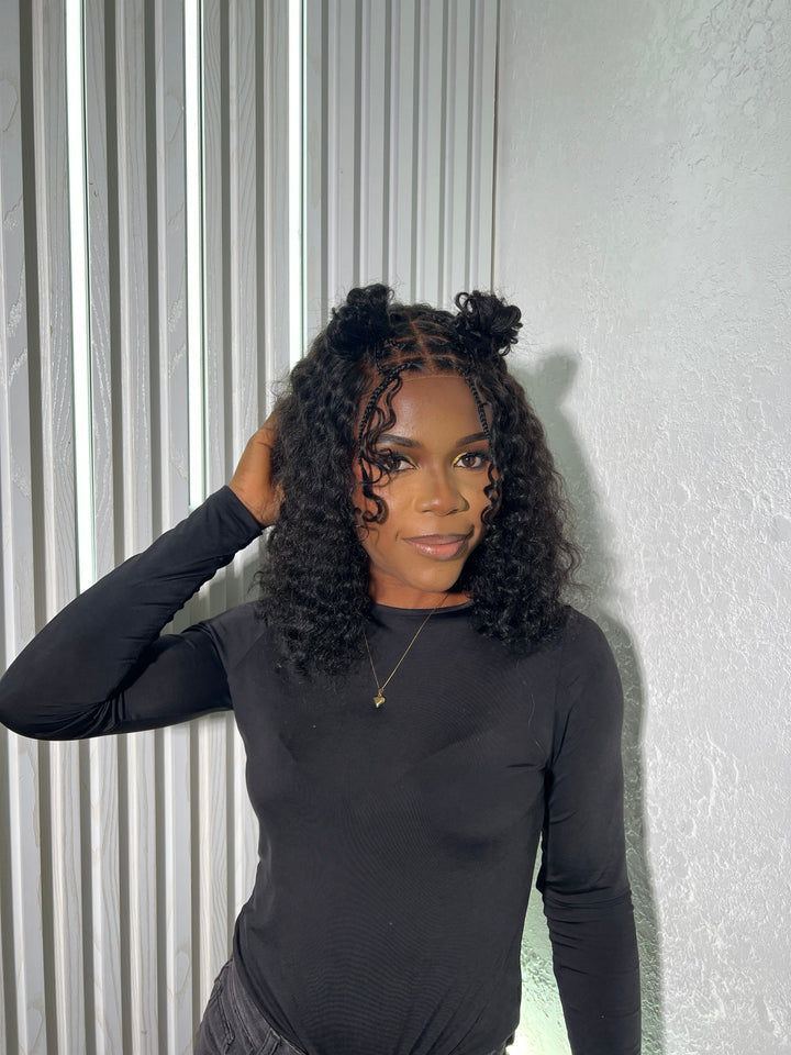 Human Hair Braided Bob - 10" Glueless Frontal Wig