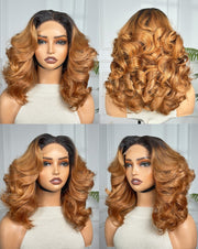 12" Honeybrown Egg Curl Wig with 4 x 4 Closure