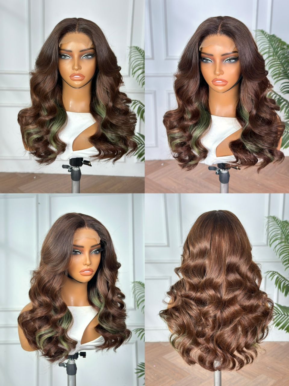 18" Touch of Green Wavy with 5 x 5 Closure