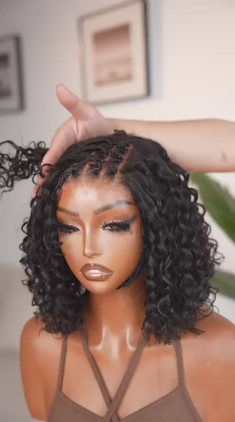 Load video: Human Hair Braided Wig