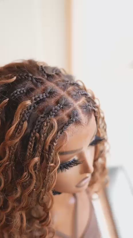 Load video: Human Hair Braided Wig
