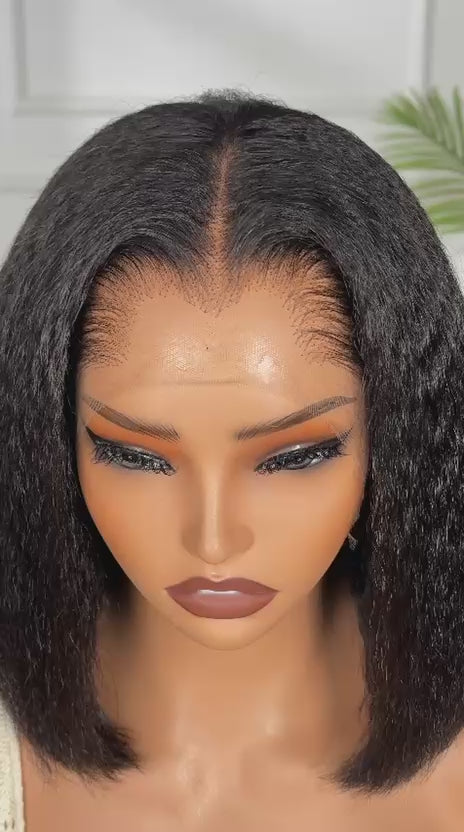Load video: Lagos Hairline HD kinky bob 13x4