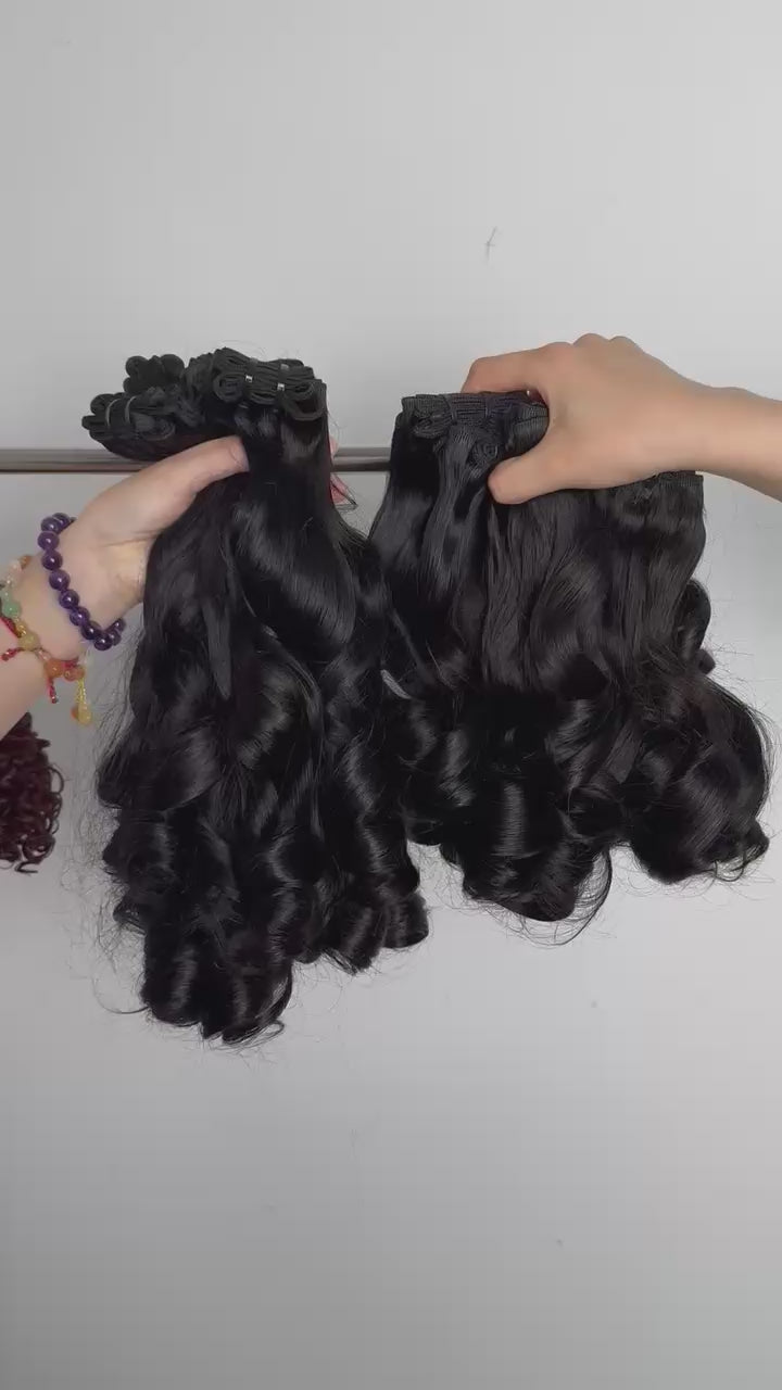 Load video: Premium Funmi Curly Bundles – 100% Virgin Human Hair